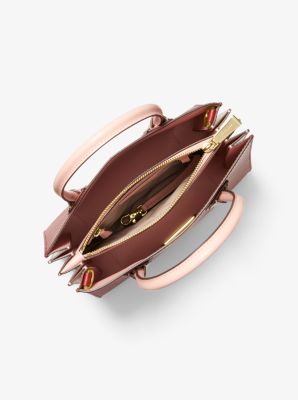 Sac &agrave; bandouli&egrave;re Mercer en cuir grain&eacute; tricolore &agrave; goussets accord&eacute;on