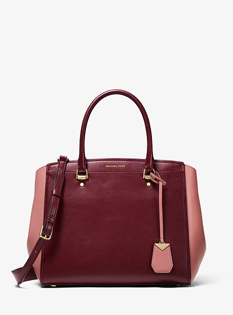 Benning Large Two-Tone Leather Satchel  - OXBLOOD MLTI - 30H8GN4S3T