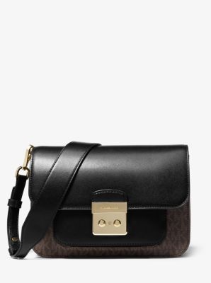 Sloan Editor Logo and Leather Shoulder Bag Michael Kors