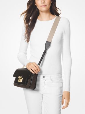 Sloan Editor Logo and Leather Shoulder Bag Michael Kors