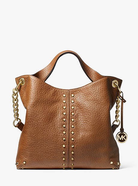Astor Pebbled Leather Shoulder Bag - WALNUT - 30H8GUAE3L