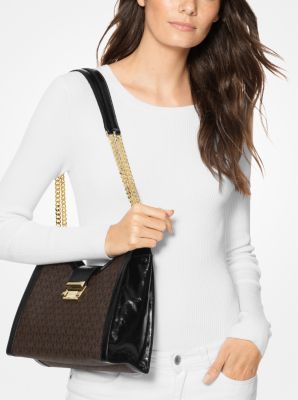 Whitney small logo 2025 and leather shoulder bag