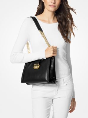 Whitney small logo 2025 and leather shoulder bag