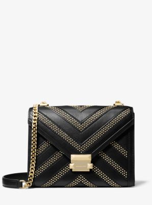 Michael michael kors whitney top chevron studded shoulder bag