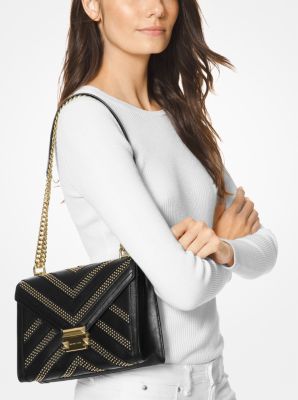 Michael michael kors whitney chevron on sale studded shoulder bag