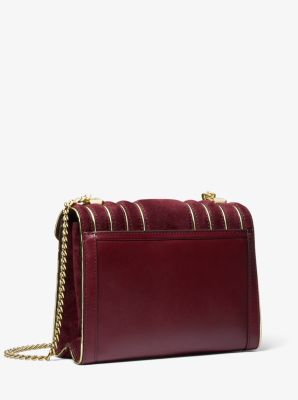 Whitney Large Quilted Suede Convertible Shoulder Bag