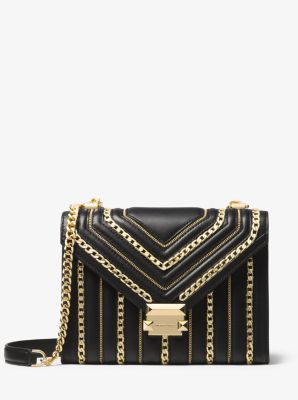 michael michael kors whitney quilted chain shoulder tote