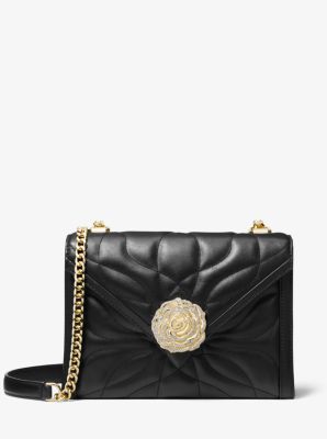 whitney petal quilted leather shoulder bag