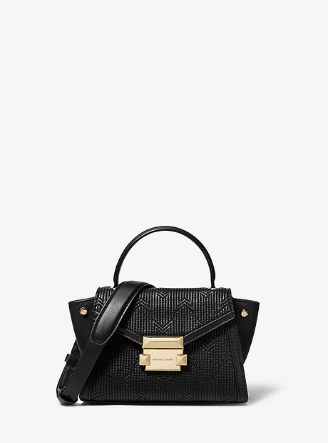 Whitney Mini Deco Quilted Leather Satchel - BLACK - 30H8GWHM1T