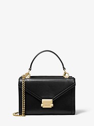 Whitney Small Leather Convertible Shoulder Bag - BLACK - 30H8GWHM5L
