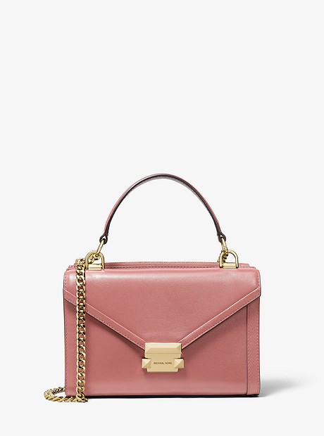 Whitney Small Leather Convertible Shoulder Bag - ROSE - 30H8GWHM5L