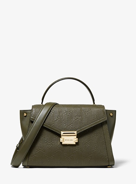 Whitney Medium Deco Quilted Leather Satchel - OLIVE - 30H8GWHS2T