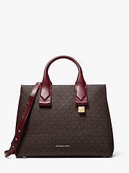 Rollins Large Logo and Leather Satchel - OXBLOOD - 30H8GX3S3B