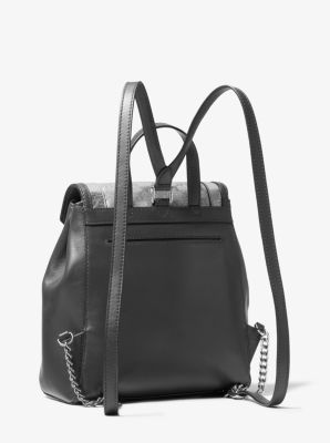 Whitney metallic 2025 logo jacquard backpack