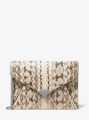 Barbara Snakeskin Envelope Clutch Michael Kors Canada