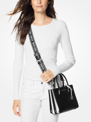 Mercer Medium Leather Logo Tape Accordion Crossbody | Michael Kors