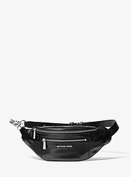Medium Crinkled Calf Leather Belt Bag - BLACK - 30H8SOXN6T