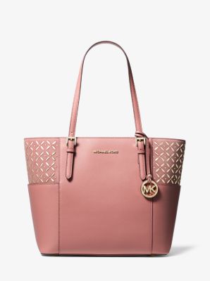 Michael kors jet set large embellished leather discount tote