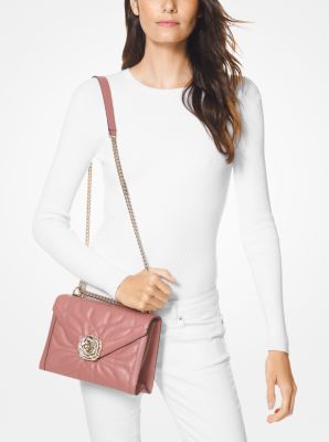 Michael michael kors whitney large petal quilted leather convertible shoulder bag new arrivals