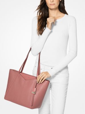 Whitney large leather tote hotsell michael kors