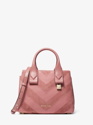 Rollins Small Chevron Leather Satchel 