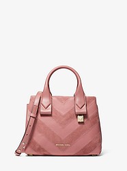 Rollins Small Chevron Leather Satchel - ROSE - 30H8TX3S0O