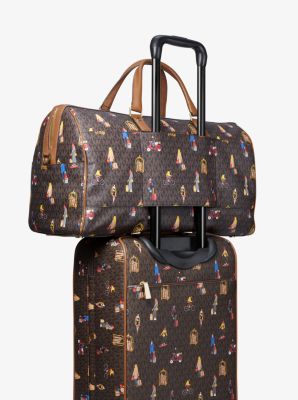 Michael Kors Jet Set Travel Mini Duffle Bag Crossbody Brown Mk Signature Girl