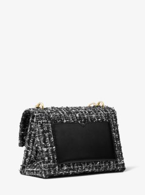 MICHAEL Michael Kors Soho Small Tweed Shoulder Bag in Black