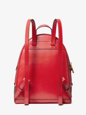 michael kors red leather backpack