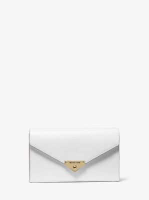 black patent leather envelope clutch