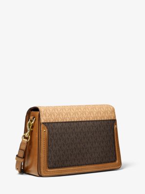 Jessie Medium Two-Tone Logo and Leather Shoulder Bag