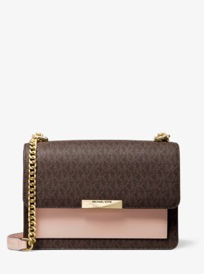 Jade Large Logo and Leather Crossbody Bag Michael Kors