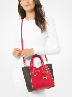 michael michael kors whitney logo pebble leather shoulder bag