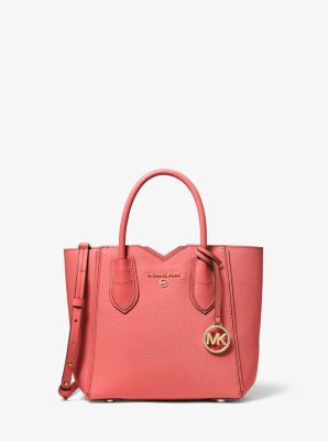 MICHAEL KORS Sheila Small Satchel- Optic White and Rose Gold