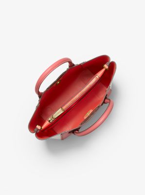 Mae Small Logo and Pebbled Leather Messenger Bag