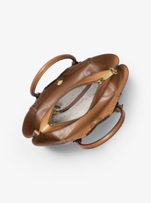 Mae Medium Pebbled Leather and Logo Messenger Bag Michael Kors Canada