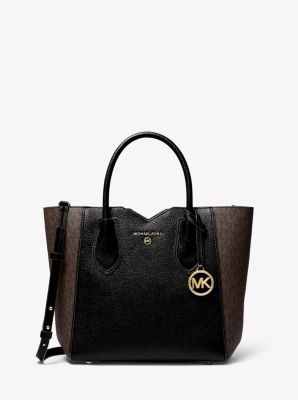 Mae Medium Pebbled Leather and Logo Messenger Bag | Michael Kors
