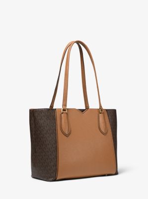 Mae medium pebbled leather best sale and logo tote bag