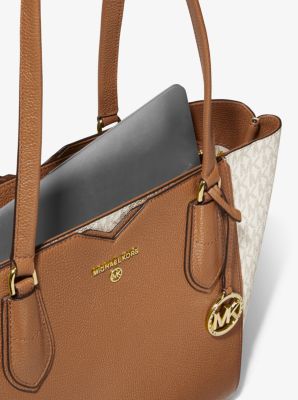 Mae Medium Pebbled Leather and Logo Tote Bag image number 4