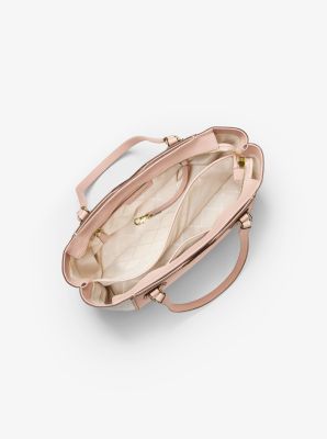 Mae Medium Pebbled Leather and Logo Tote Bag