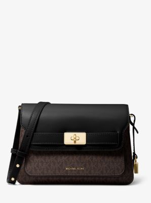 Tatiana Large Logo and Leather Shoulder Bag Michael Kors Canada