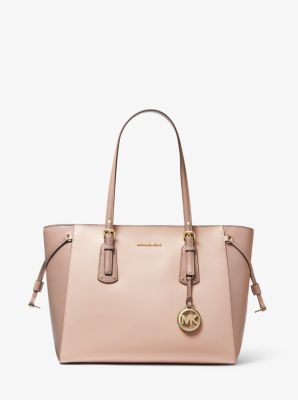 Voyager Medium Two-Tone Crossgrain Leather Tote Bag | Michael Kors