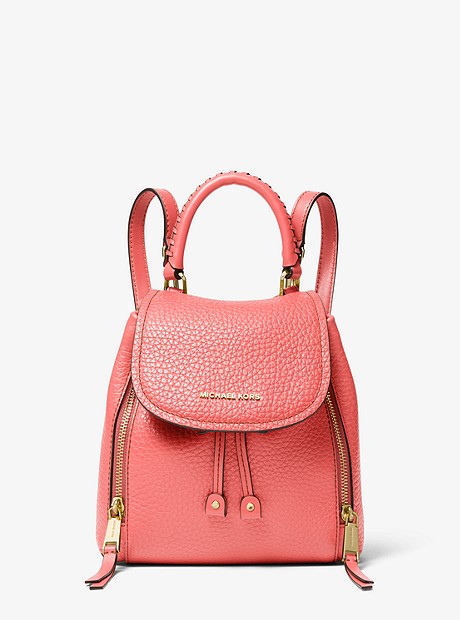 Viv Extra-Small Pebbled Leather Backpack  - PINK GRAPEFRUIT - 30H9GVBB0L