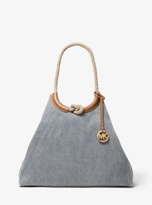 Michael kors isla large canvas online satchel