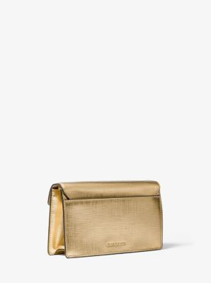 MICHAEL Michael Kors Grace Glitter Clutch Bag in Metallic