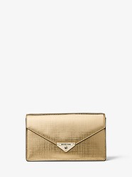 Grace Medium Metallic Leather Envelope Clutch - PALE GOLD - 30H9LGHC6M