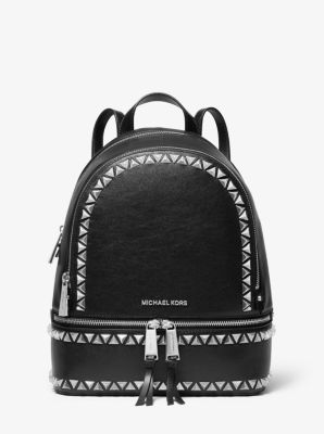 Rhea Medium Studded Pebbled Leather Backpack | Michael Kors