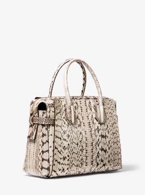 Mercer Medium Snakeskin Belted Satchel Michael Kors