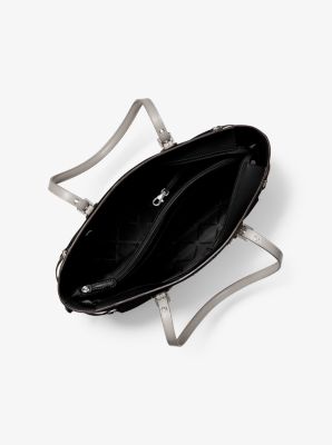 Voyager Medium Two-Tone Crossgrain Leather Tote Bag