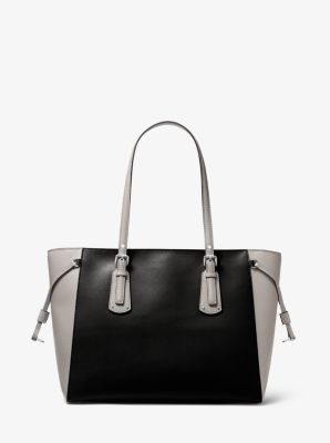 Voyager Medium Two-Tone Crossgrain Leather Tote Bag | Michael Kors Canada